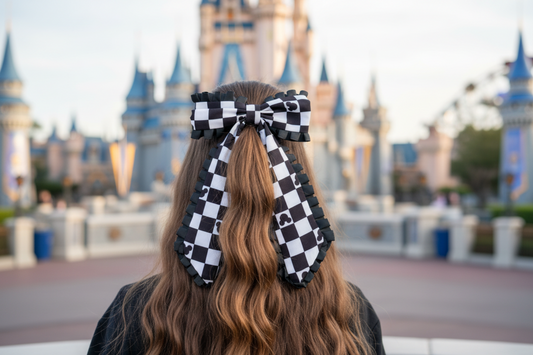 Black Checkered Mouse Bow Disney Lifestyle