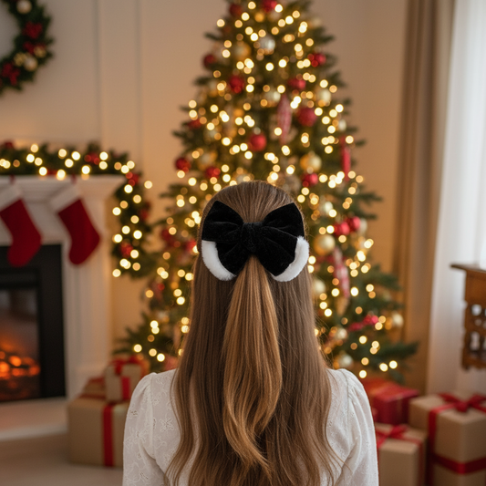Black Velvet Santa Bow Lifestyle Image