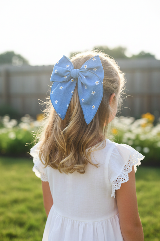 Blue Daisy Bow Lifestyle