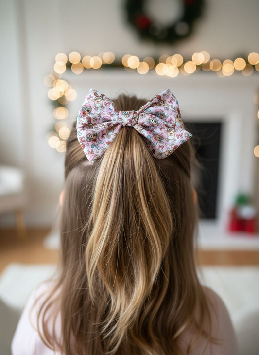 Blue Dog Christmas Bow Lifestyle Image