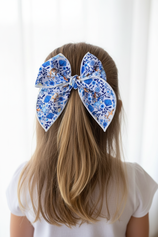 Bluey Floral Bow Half-Up Half-Down
