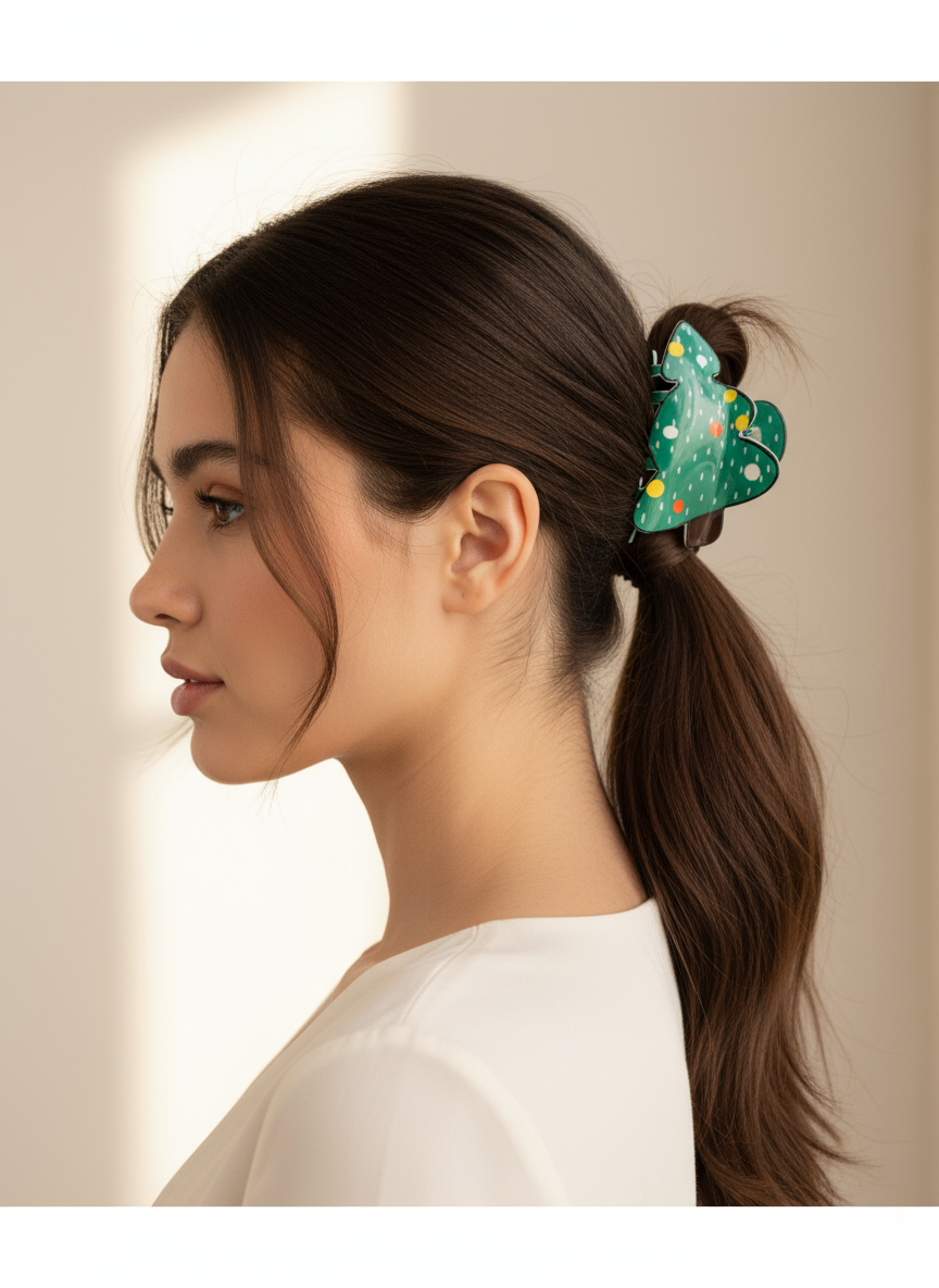 Christmas Tree Claw Clip Lifestyle Image