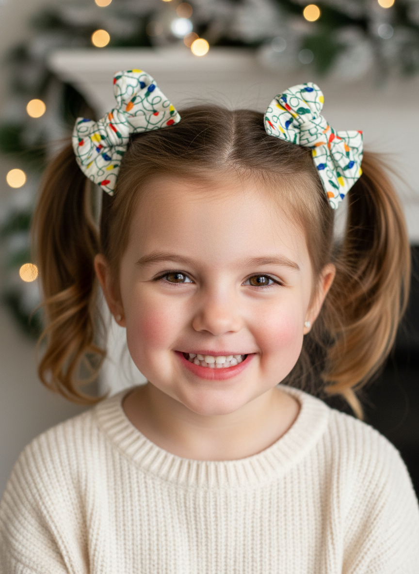 Christmas Tree Lights Bows Lifestyle Image