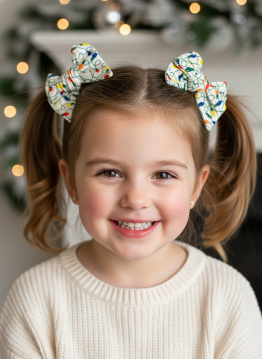 Christmas Tree Lights Bows Lifestyle Image