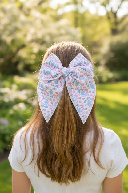 Cinderella Print Bow Half-Up Hairstyle