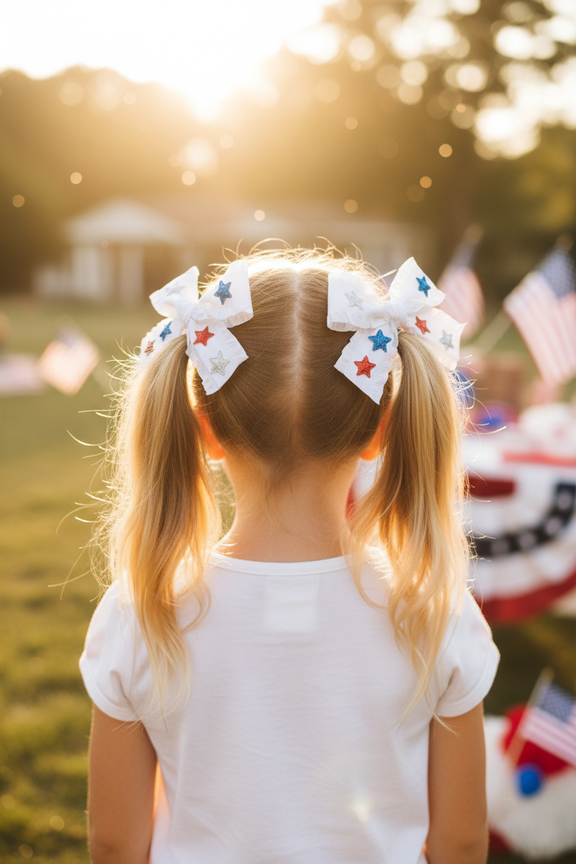 Glitter Star Pigtail Bows Lifestyle