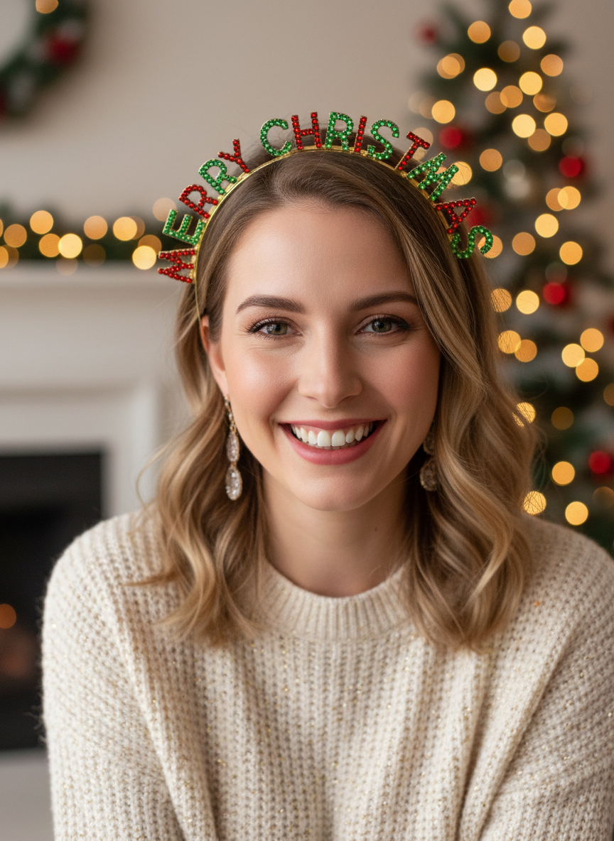 Gold Christmas Headband Lifestyle Image