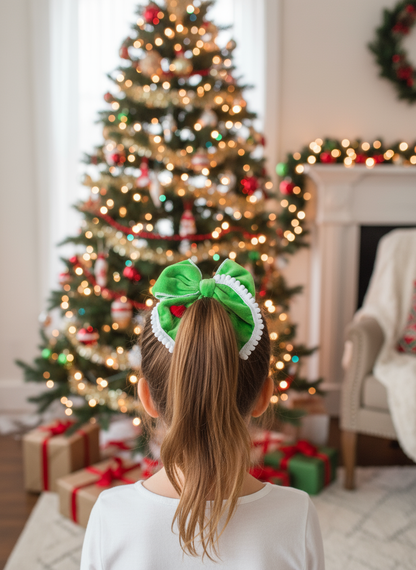 Green Grinch Bow Ponytail Lifestyle Image