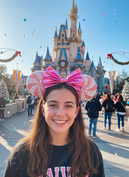 Holiday Pink Swirl Mouse Ears Lifestyle Image