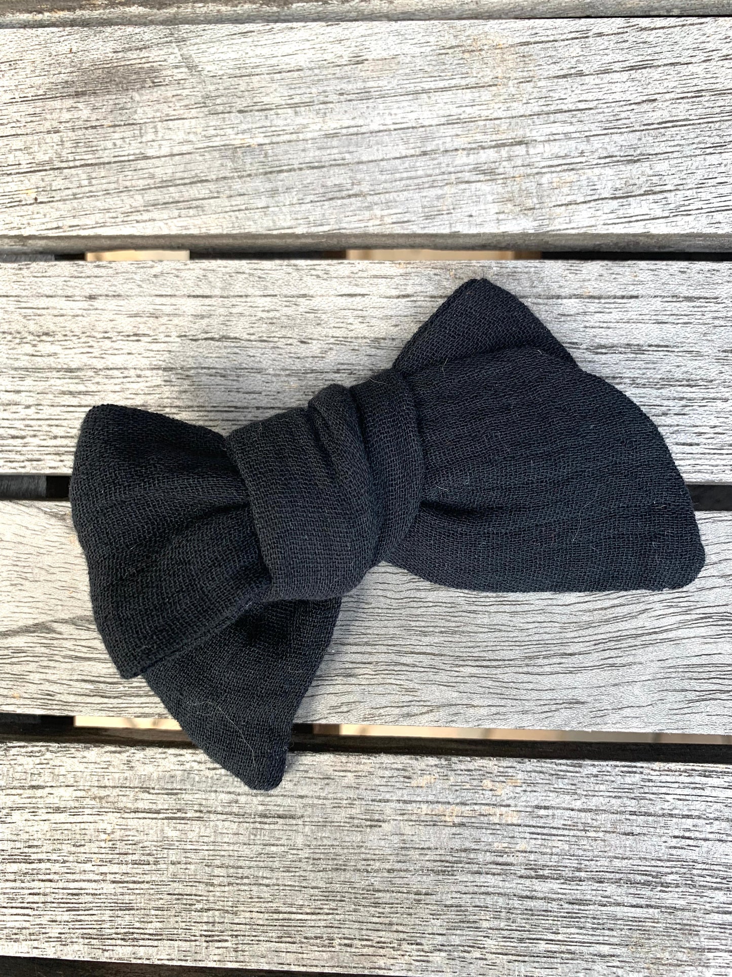 *Solid Muslin Hair Bows on Nylon Headband