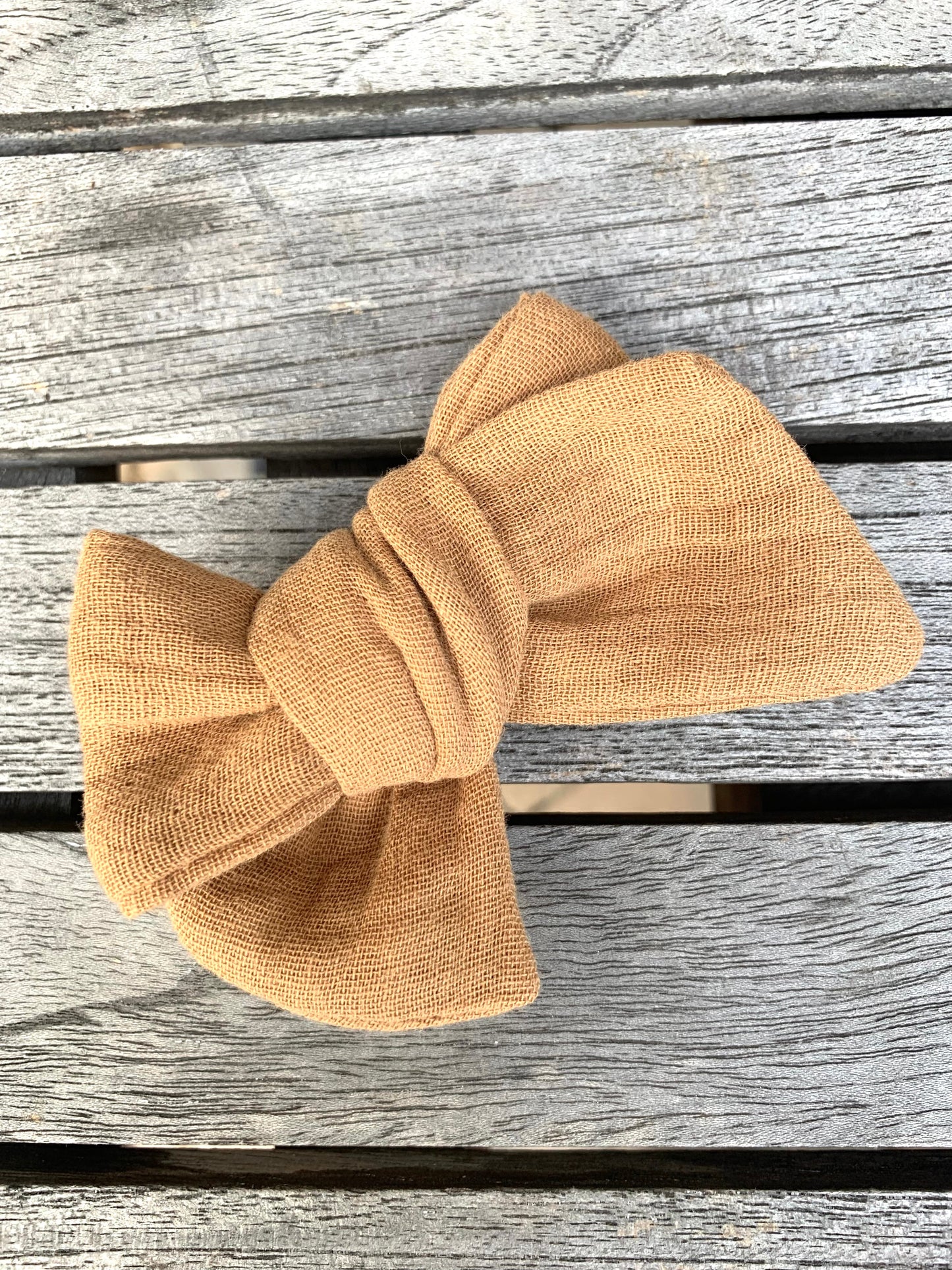 *Solid Muslin Hair Bows on Nylon Headband