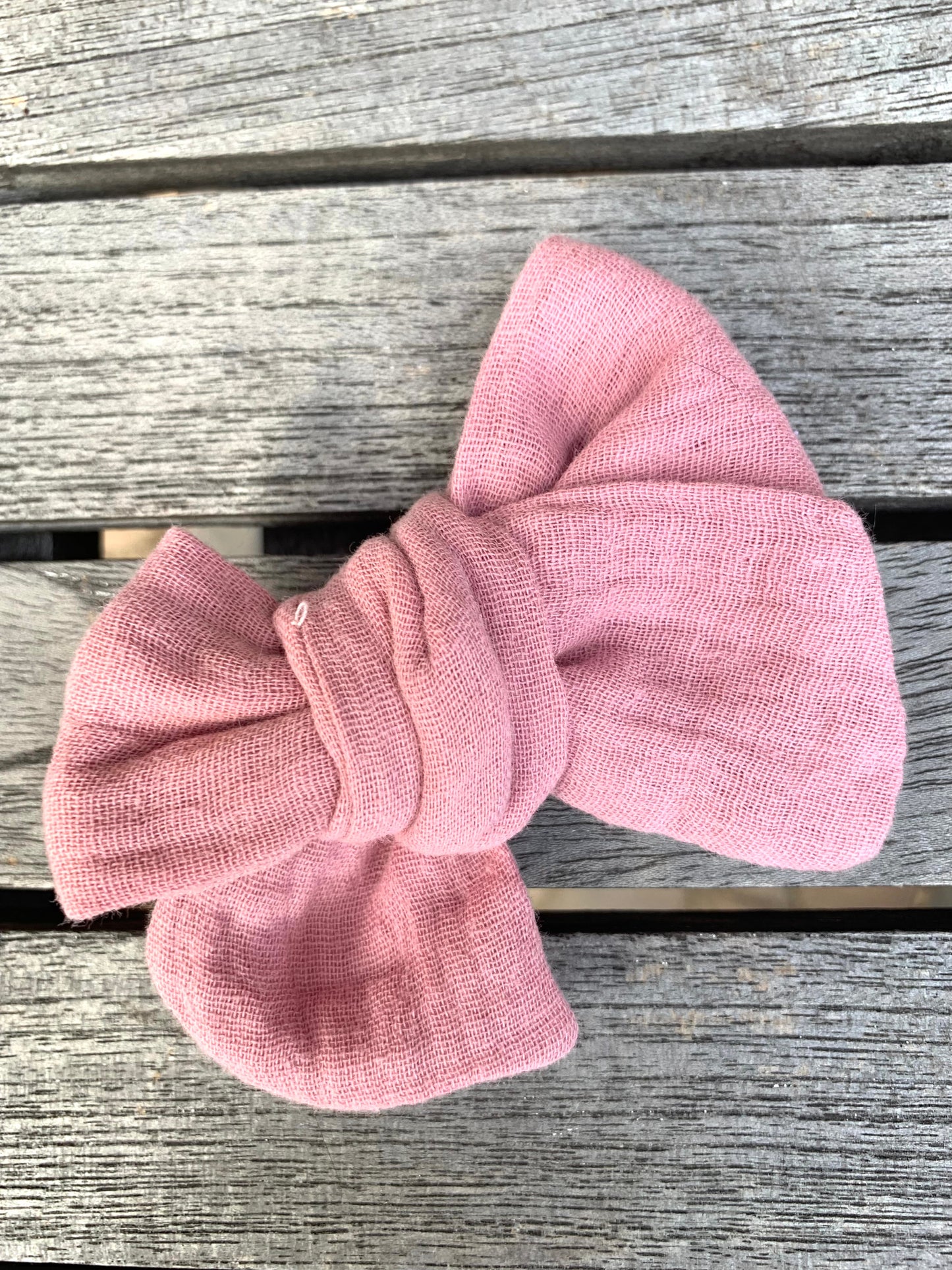 *Solid Muslin Hair Bows on Nylon Headband