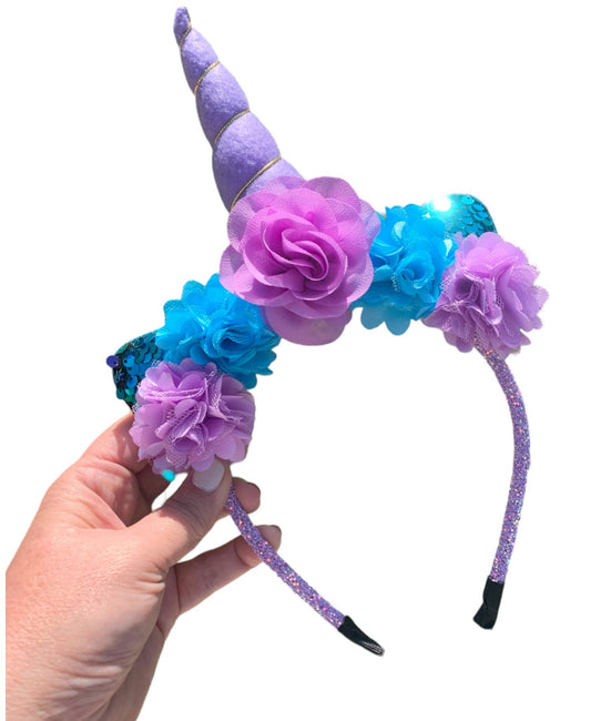 *Purple and Aqua Unicorn Headband