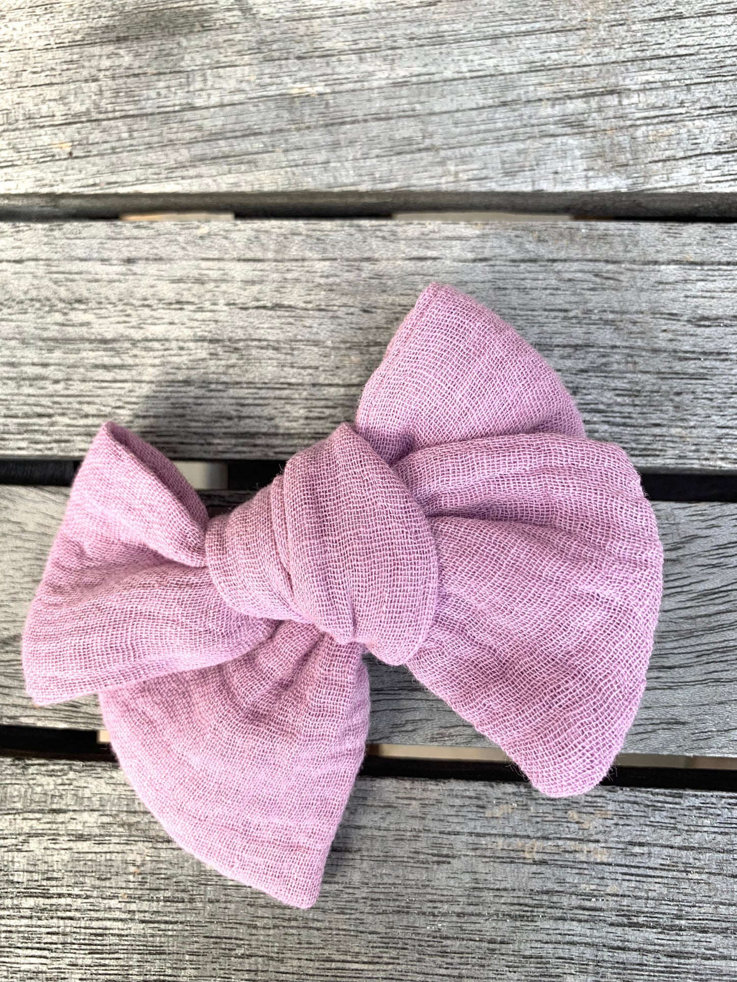 *Solid Muslin Hair Bows on Nylon Headband