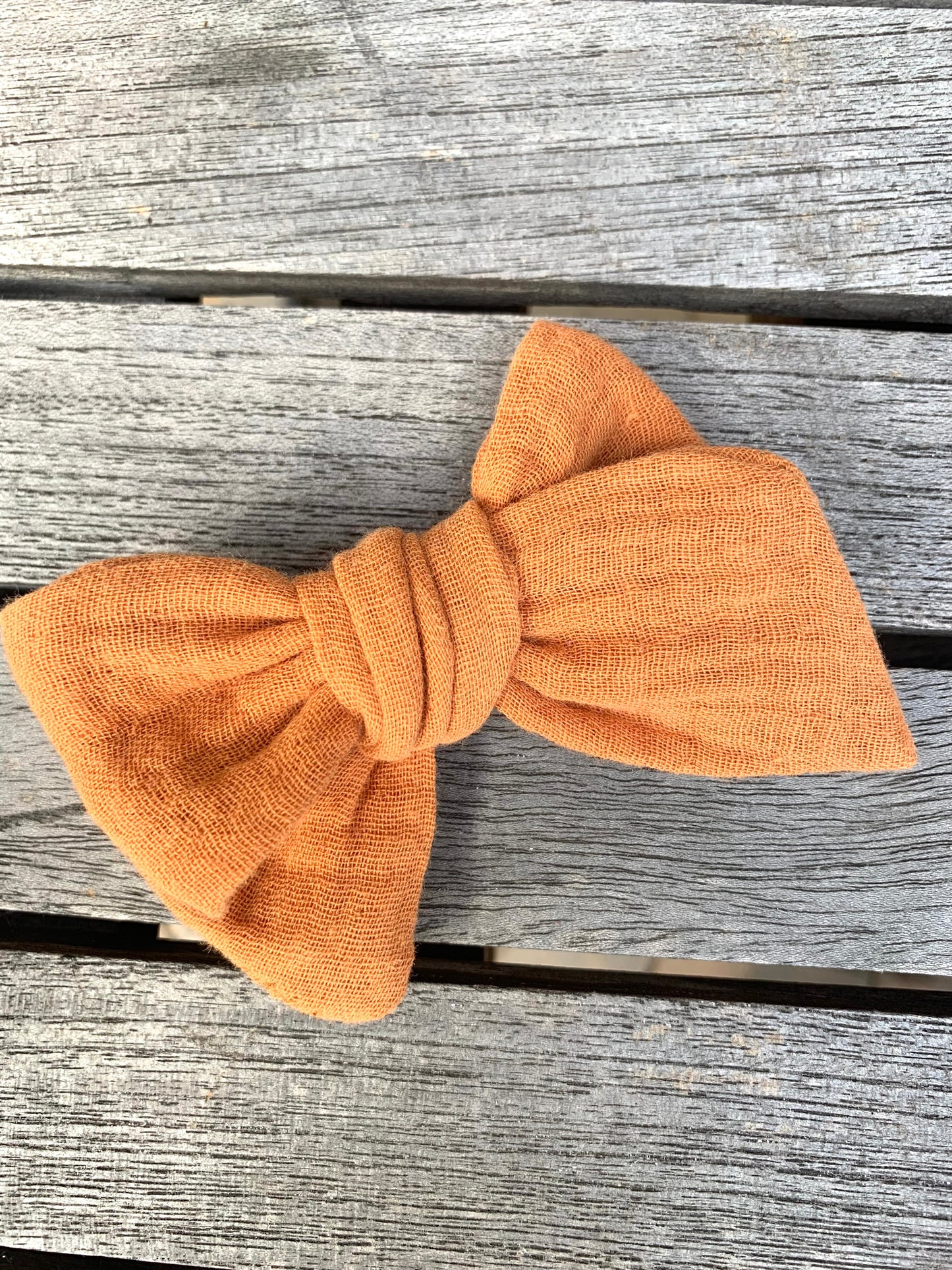 *Solid Muslin Hair Bows on Nylon Headband