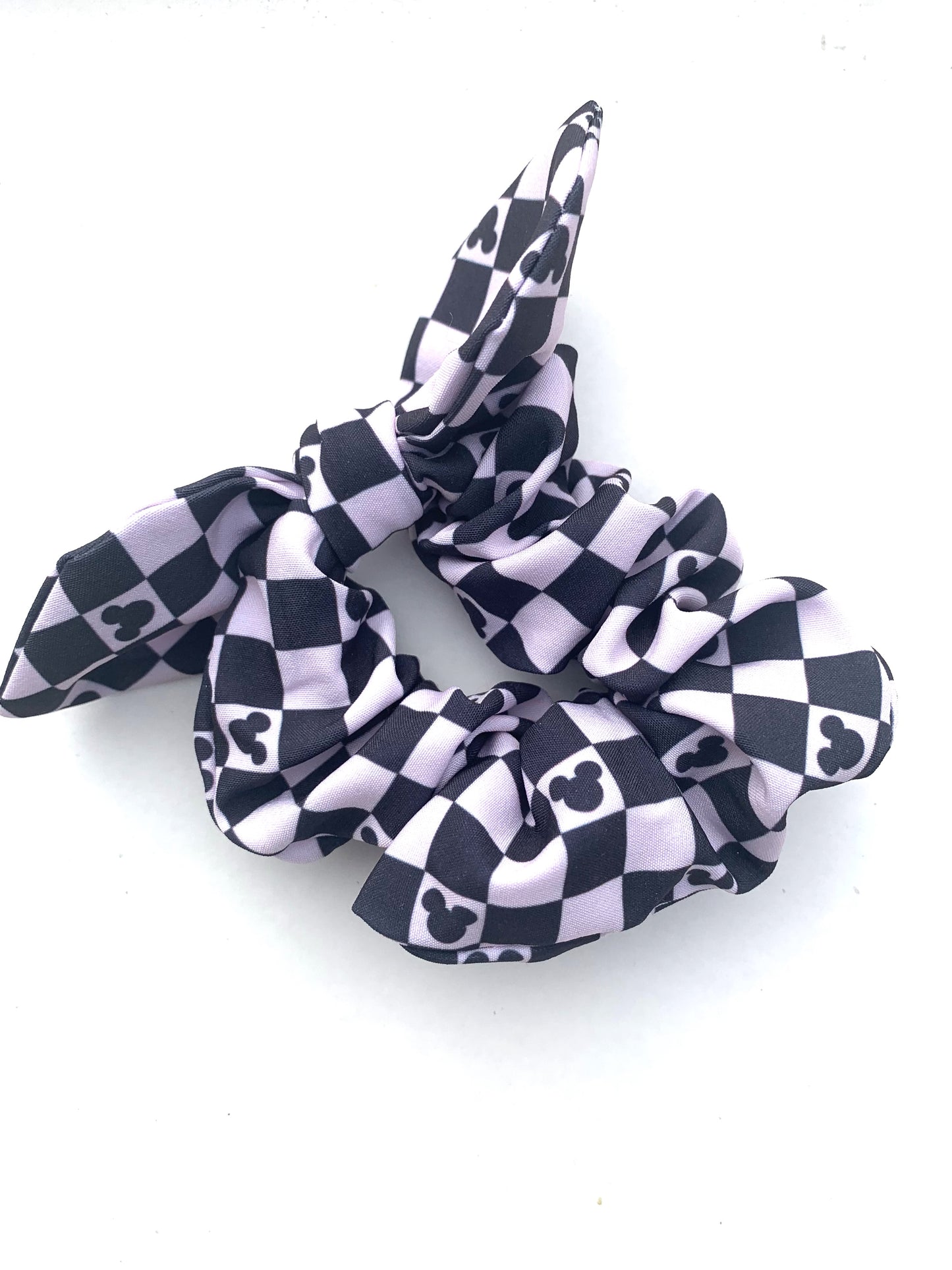 *Black Checkered Mouse Scrunchie