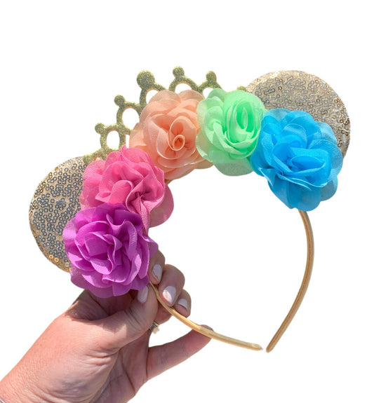 *Pastel Rainbow Mouse Ear Headband