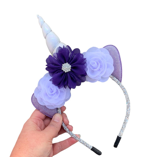 *Purple and White Unicorn Headband