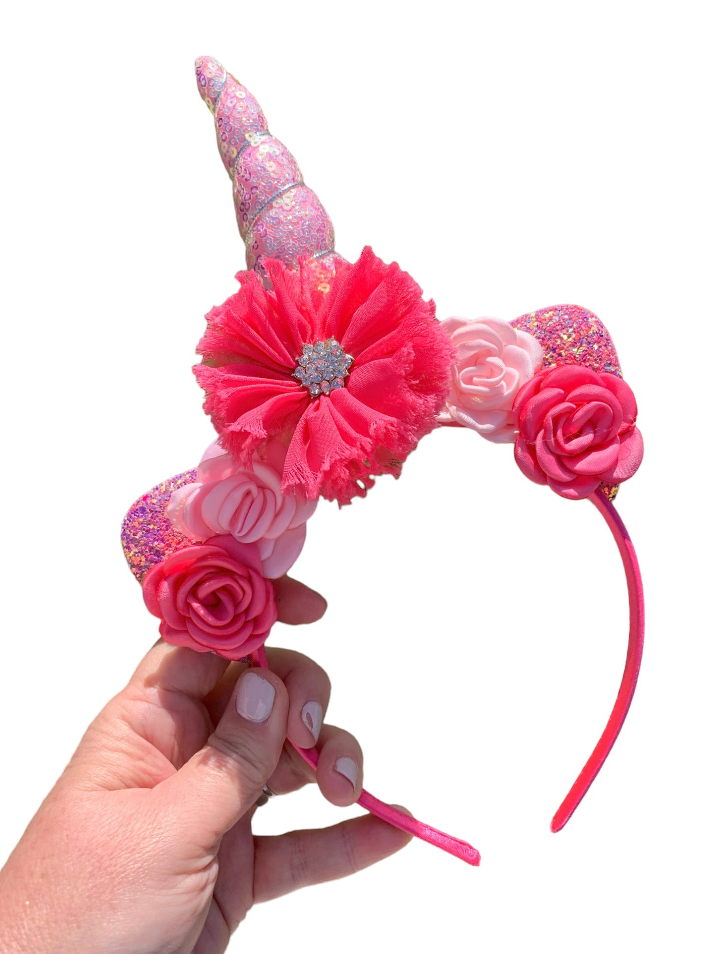 *Pink and Hot Pink Unicorn Headband