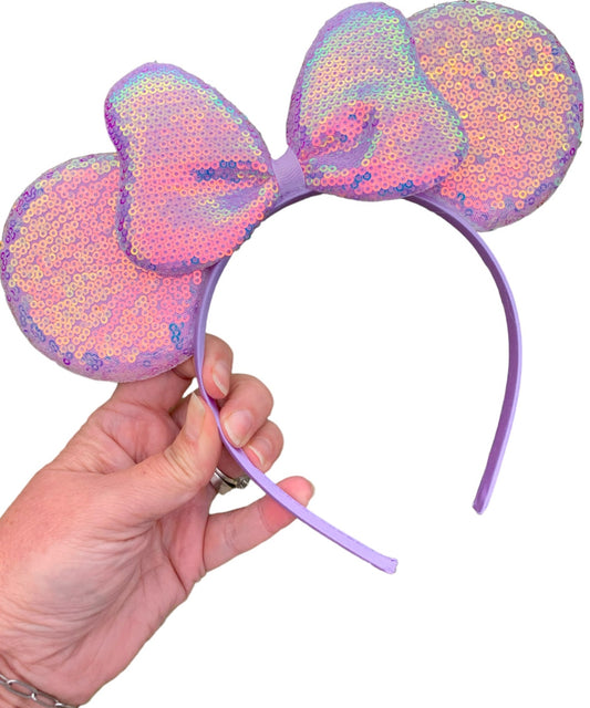 *Solid Purple Mouse Ear Headband