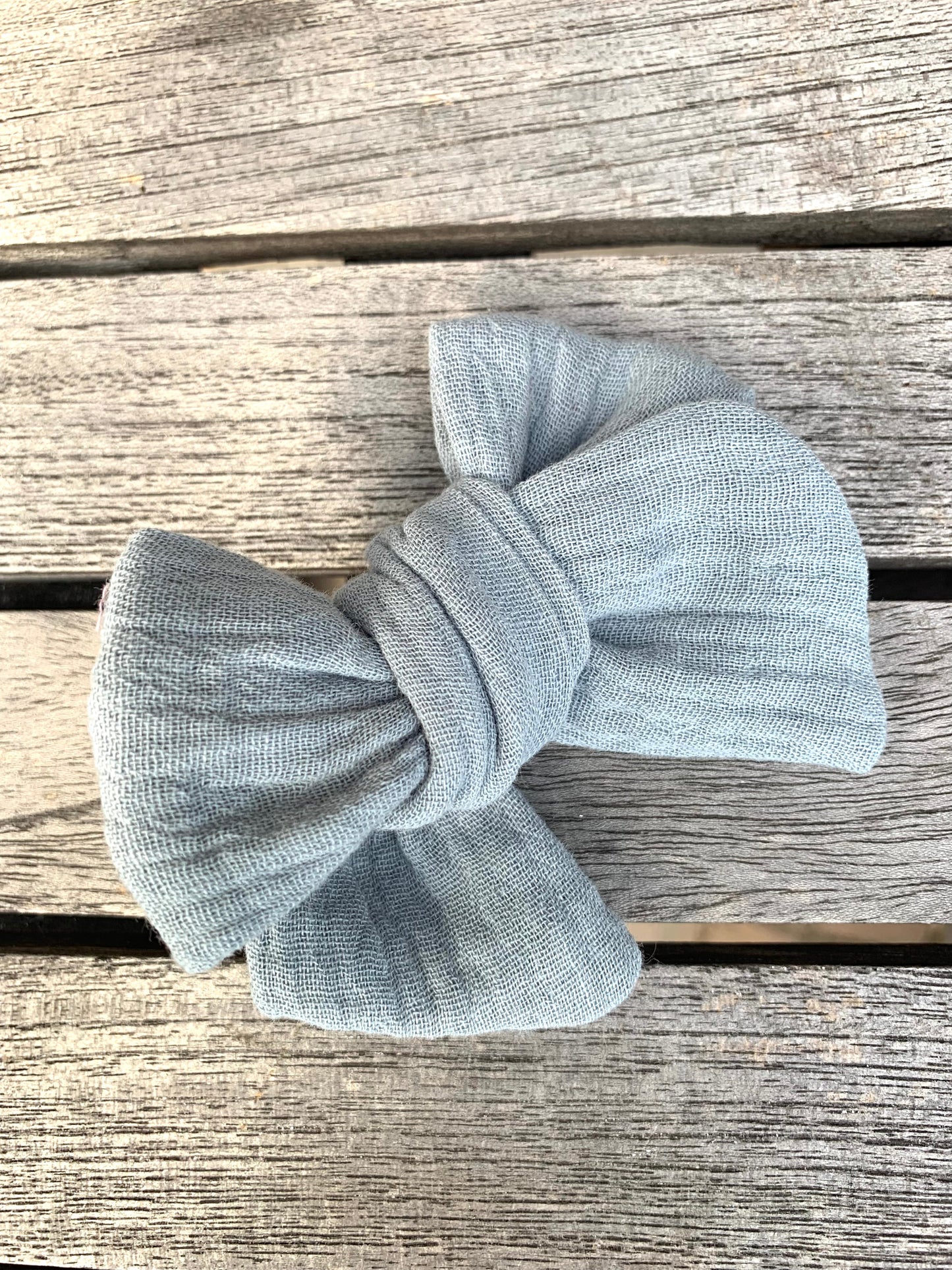 *Solid Muslin Hair Bows on Nylon Headband