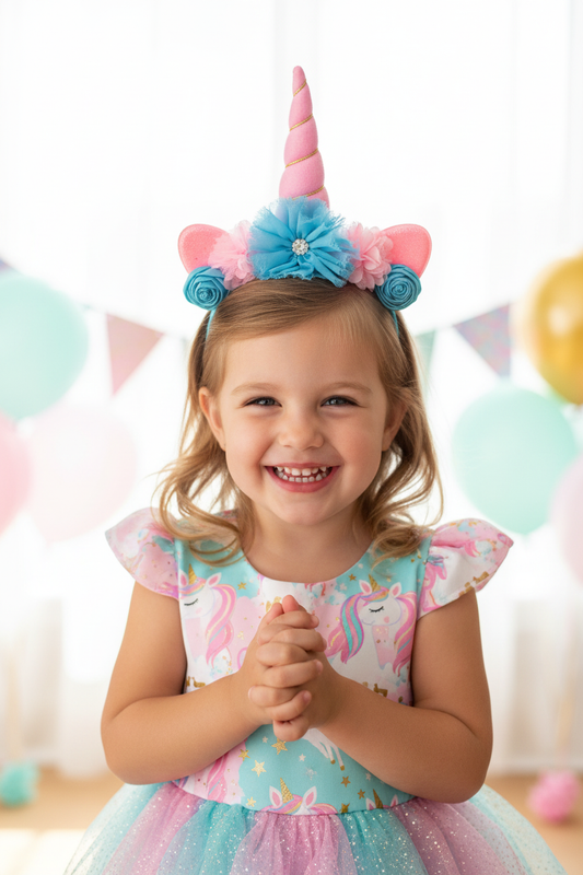 Pink & Aqua Unicorn Headband Lifestyle v2