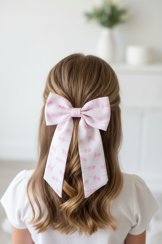 Pink Ballerina Bow Half-Up Hairstyle Lifestyle Shot