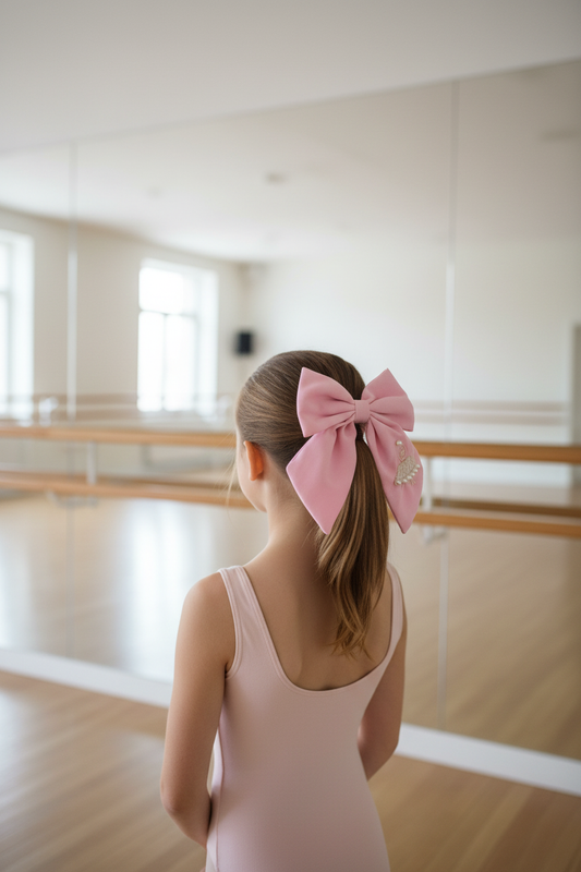 Pink Ballerina Bow in Ballet Studio