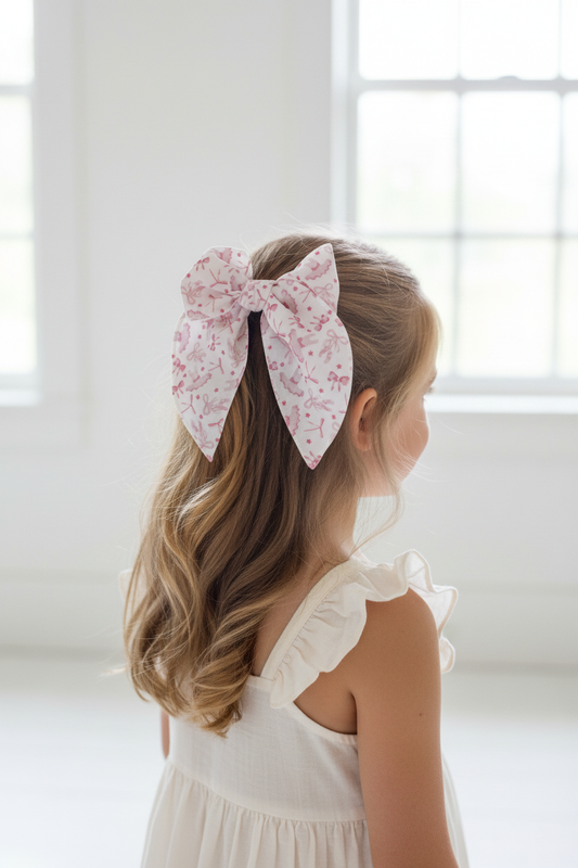 Pink Bow Print Floppy Bow Lifestyle