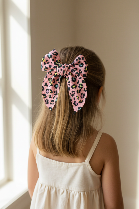Pink Pastel Leopard Bow Lifestyle