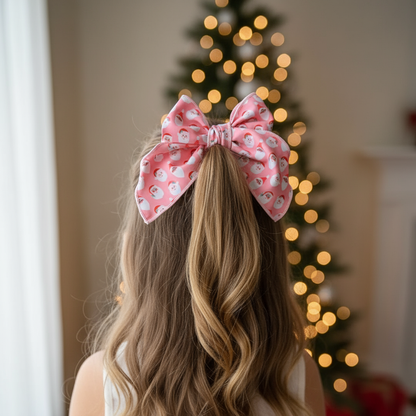 Pink Santa Bow Lifestyle Image