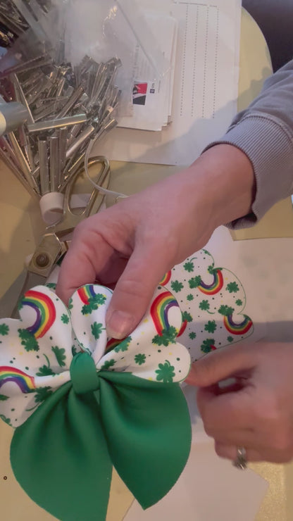 *Rainbow Shamrock Bubble Hair Bow