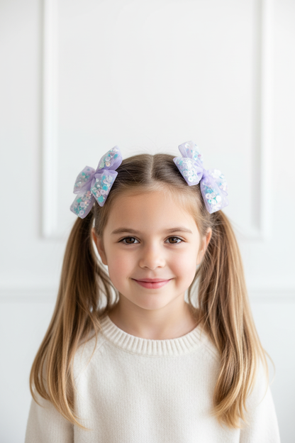 Purple Mermaid Pigtail Bows Lifestyle