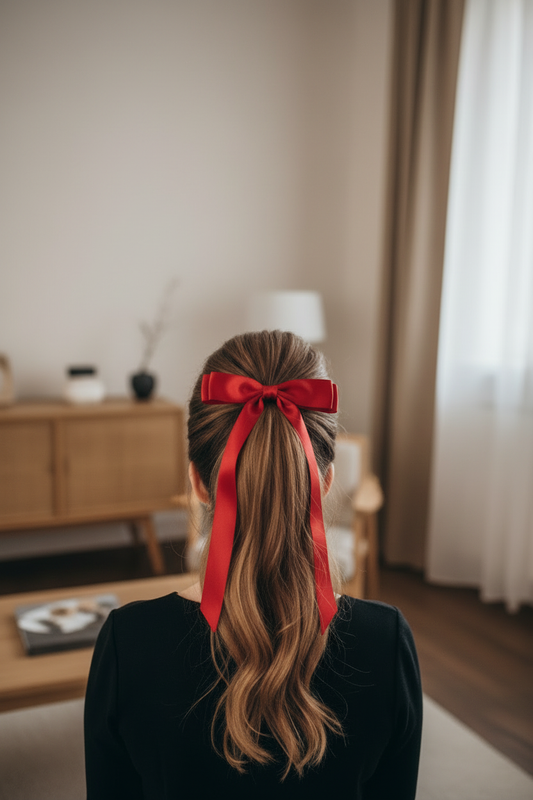 Red Satin Bow Lifestyle Photo - Generic Background