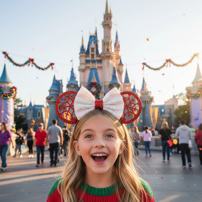 Red Snowflake Mouse Ears Lifestyle Image