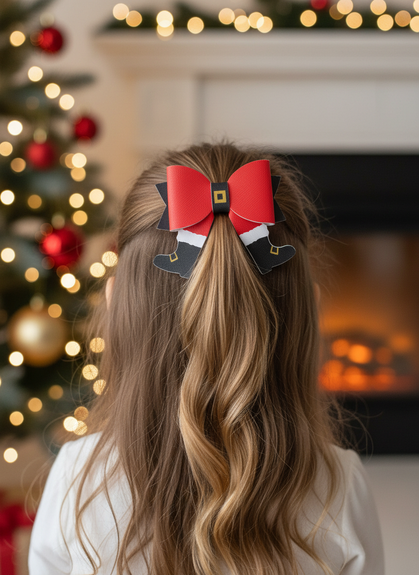 Santa Faux Leather Mini Bow Lifestyle Image
