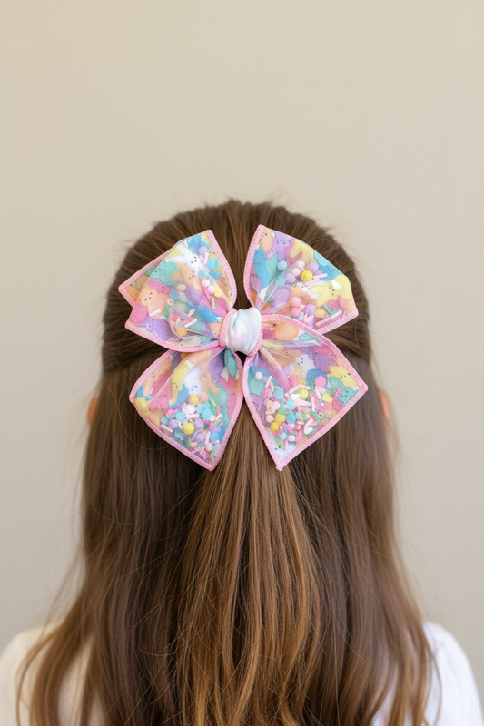 Spring Flowers Shaker Bow Half-Up Hairstyle Lifestyle Shot
