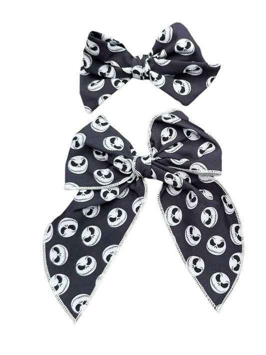 Jack Skeleton Hair Bows – Magical Park Inspired Nightmare Christmas Hair Accessories