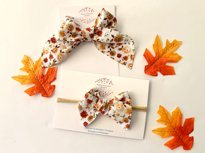 Fall Floral Hair Bows