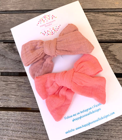 Muslin Hair Bow Sets