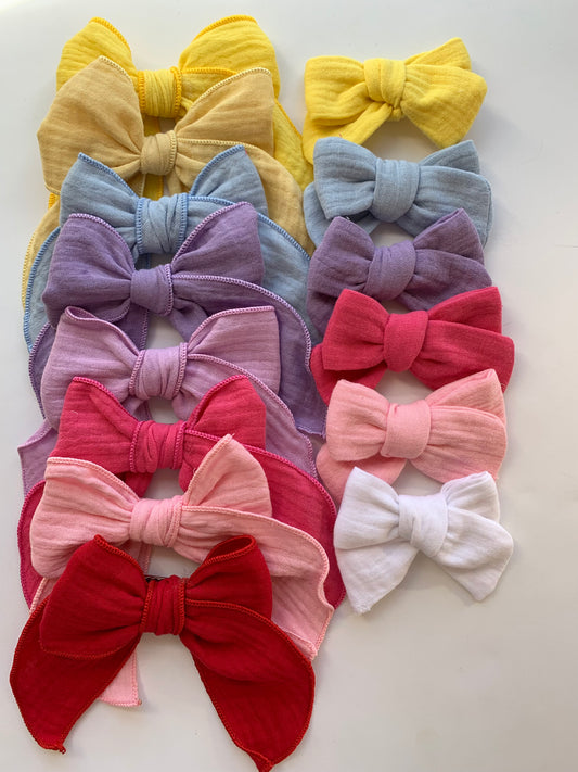 Large Muslin Hair Bows