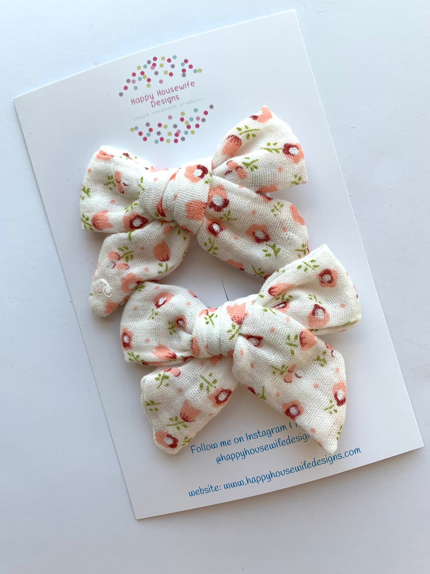 Patterned Muslin Hair Bow Sets