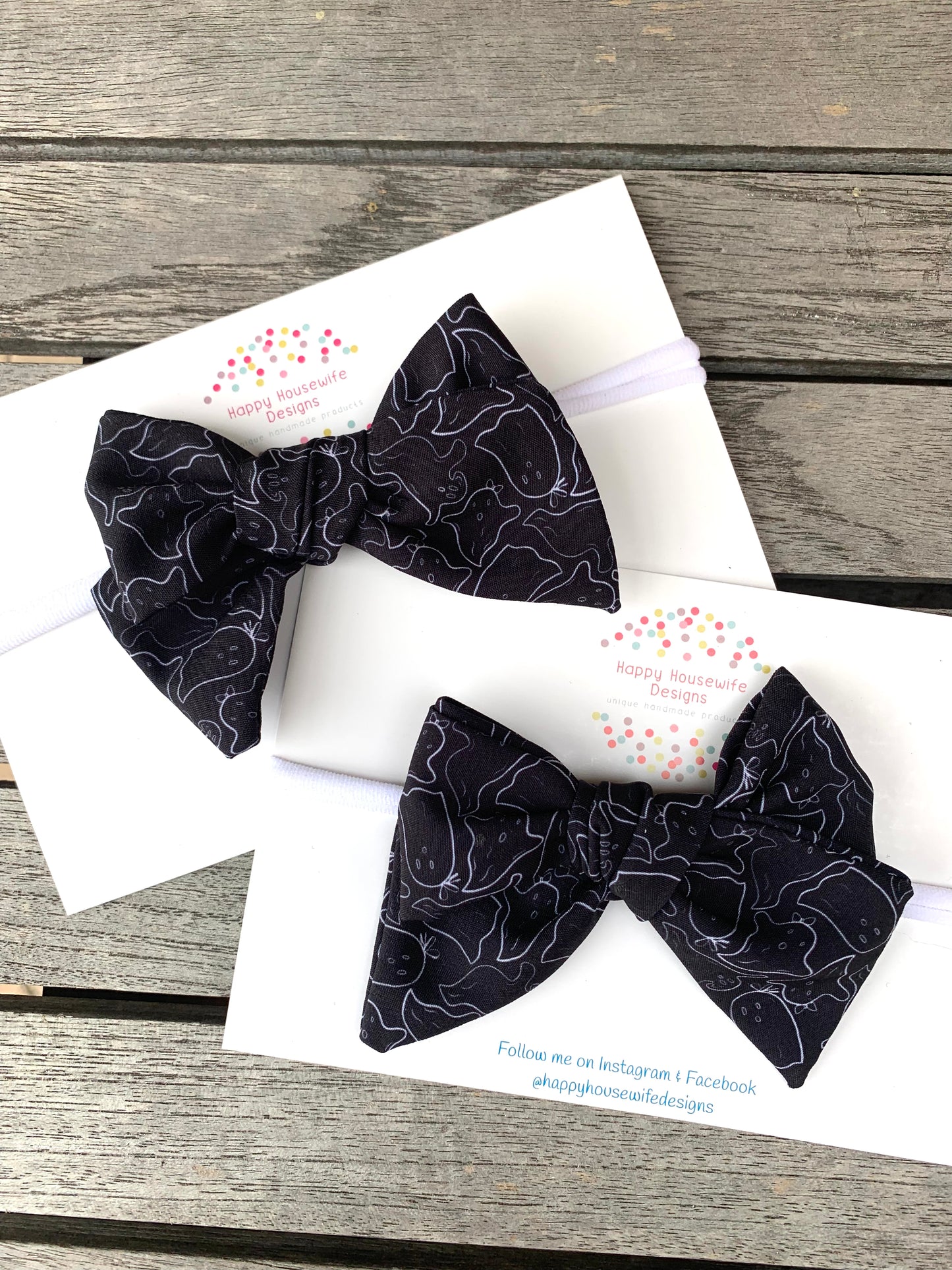 Black Ghost Hair Bows