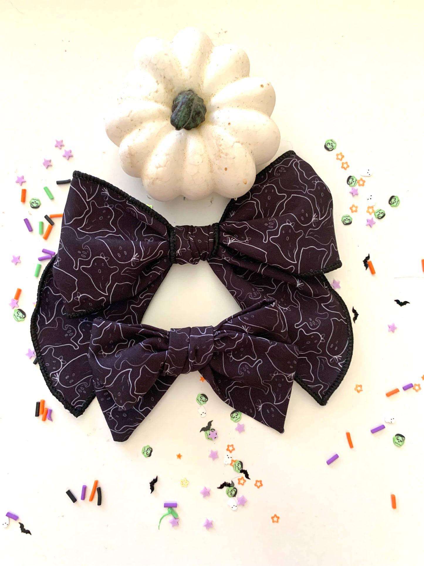 Black Ghost Hair Bows