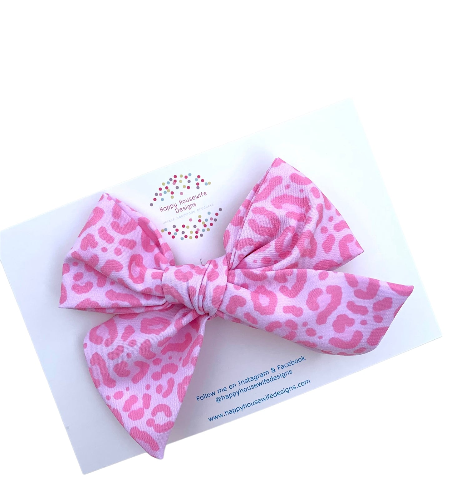 *Pink Leopard Hair Bows