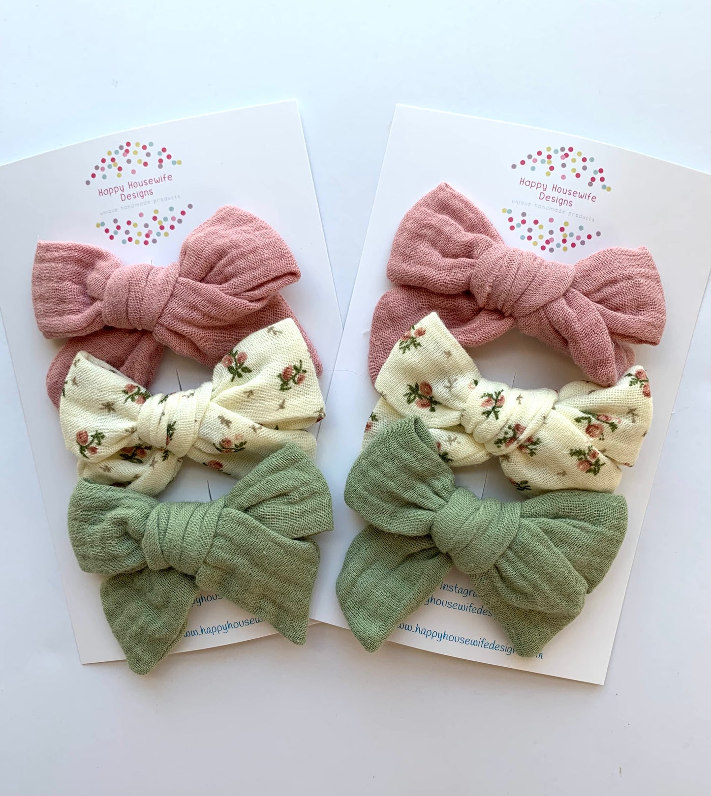 Muslin Hair Bow Sets