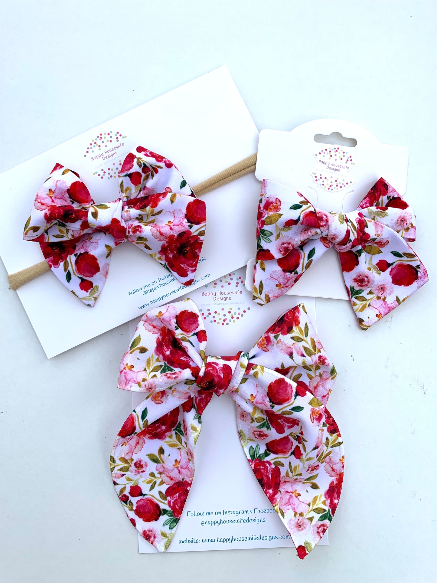 *Red Rose Hair Bows