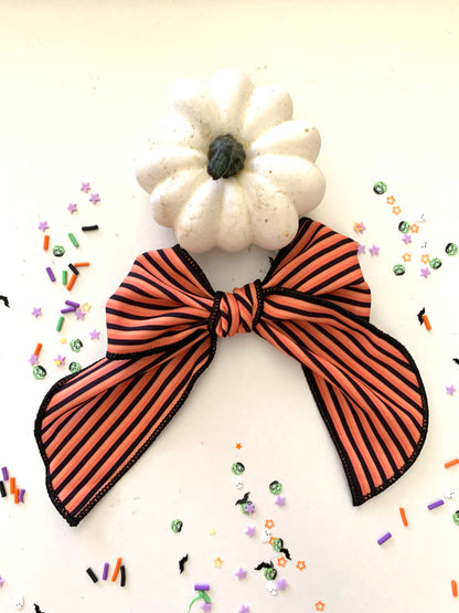 Halloween Stripes Hair Bow