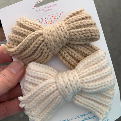 Knit Sweater Hair Bows