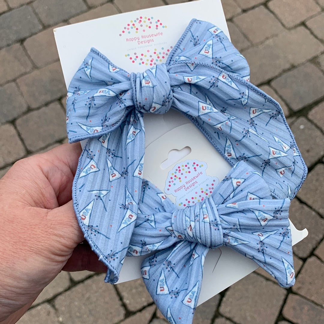 USA Rib Knit Hair Bows